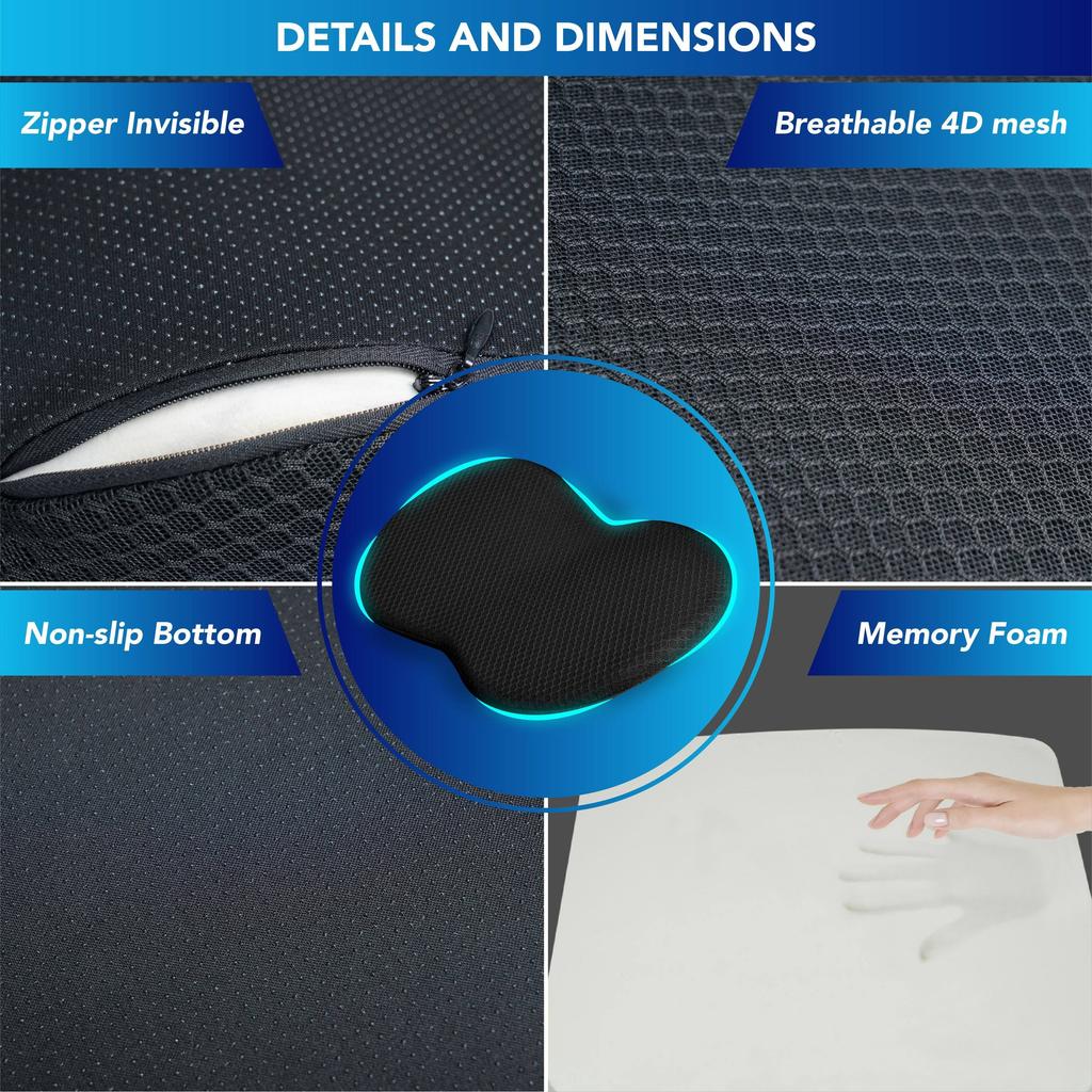 Memory Foam Seat Cushion: Enhances Comfort, Improves Posture, And Reduces Sitting Pressure,Perfect for Cars, Trucks