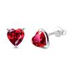 Platinum Earrings for Women with Ruby and July Heart Gemstone Perfect for and Gift Wrapping Included Birthstone, Motif, Charm, Christmas,