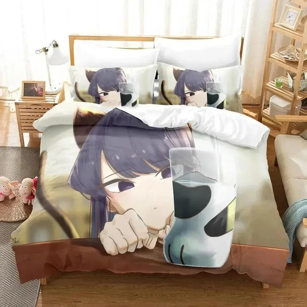 3D Print Anime Komi Can't Communicate Comfortable Duvet Cover Pillowcase Bedding Set Children Bedroom Decoration Home Textile