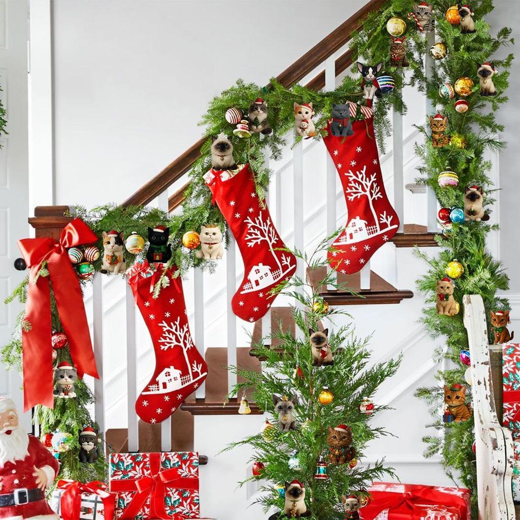 Christmas Advent Calendario Adviento Christmas Blind Box 2D Acrylic Cute Cat Calendar With 24 Boxes Cute Children Toys Gift