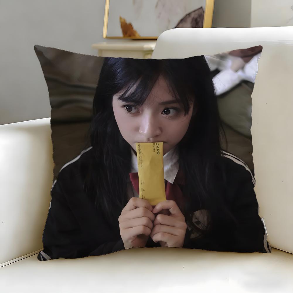 celebrity star Shen Yue Cushion Cover Soft EasyWash Pillow Case Versatile for Couch Bed Travel and Office