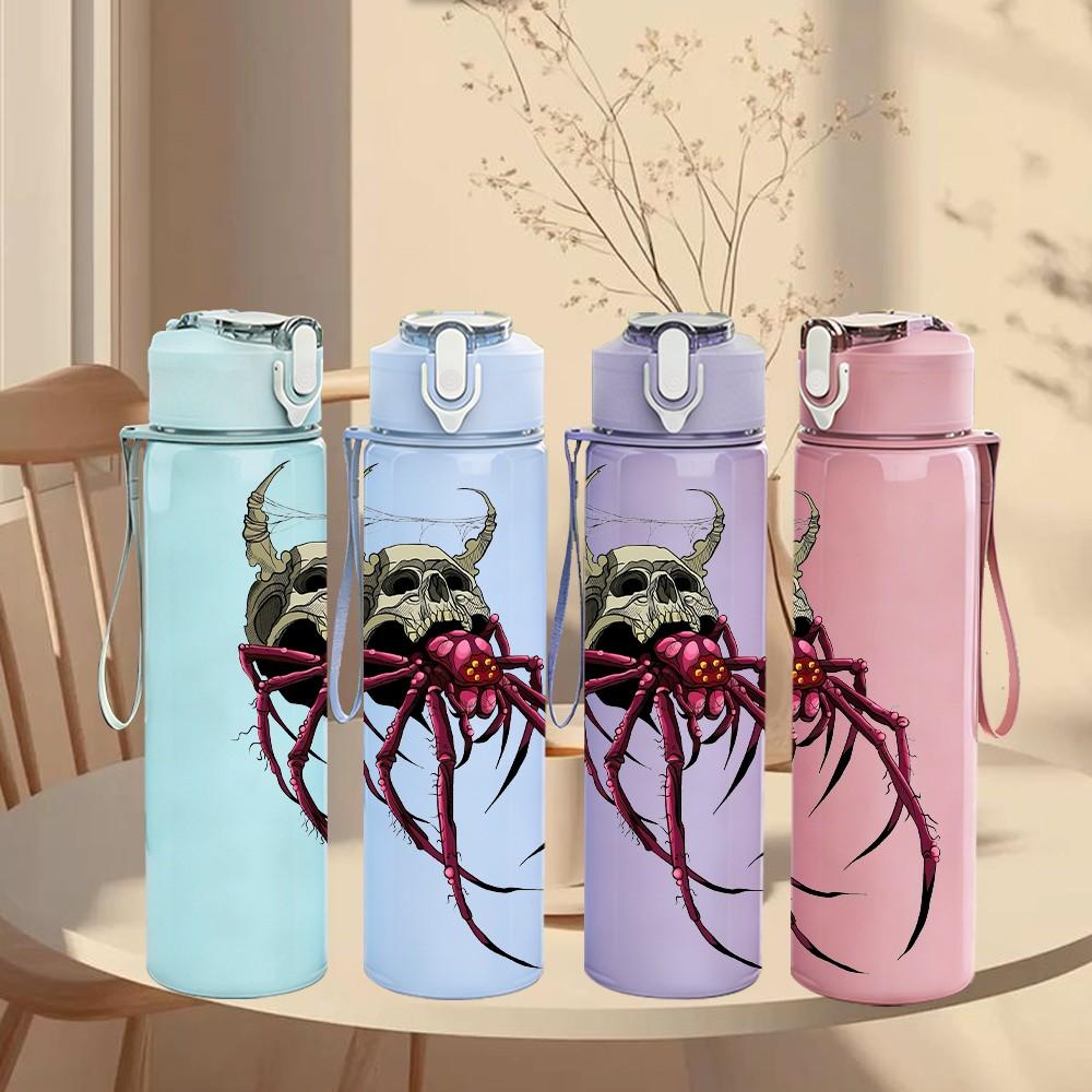 1PC Creepy Long Leg Spider 750ml Color Plastic Sports Water Bottle Leakproof Flip Straw Lid Suitable for Sports Office Home Use