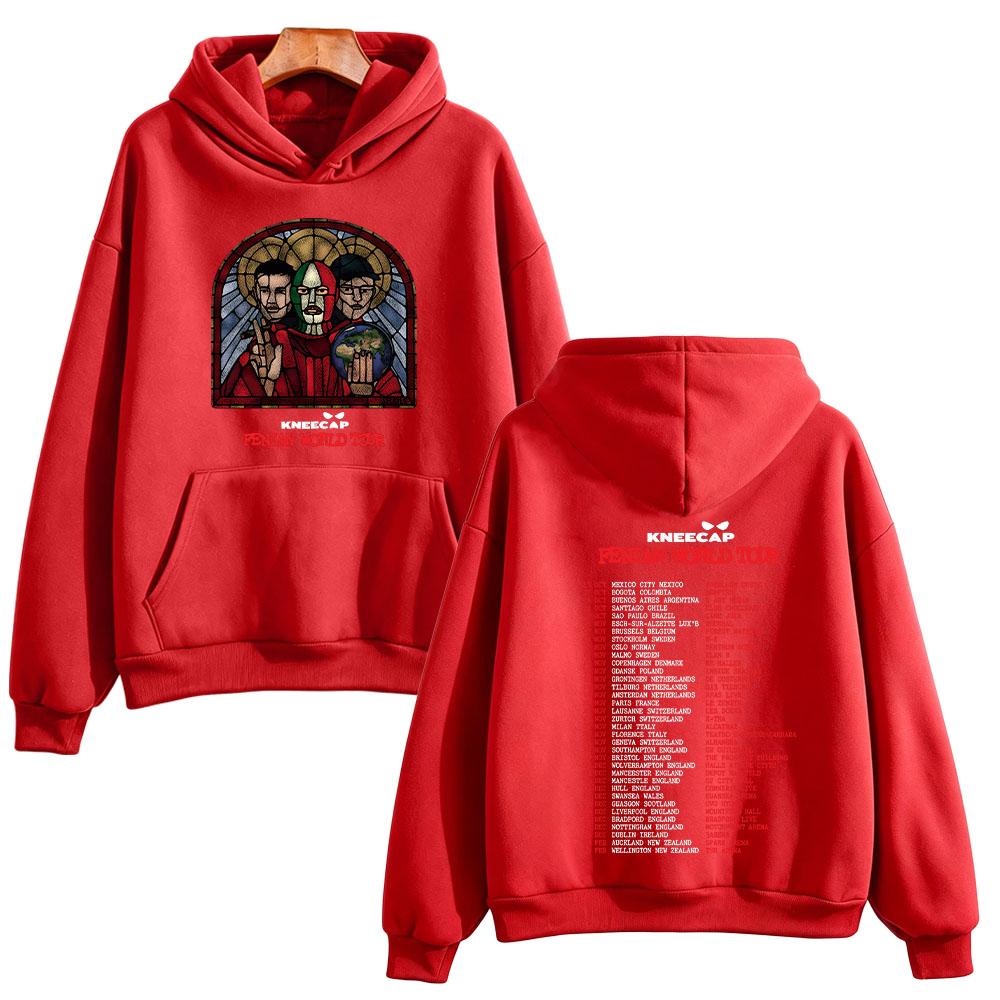 Kneecap Fenian World Tour Hoodies Men Women Hip Hop Rap Band Sweatshirt Vintage Punk Graphic Long Sleeve Pullover Casual Clothes