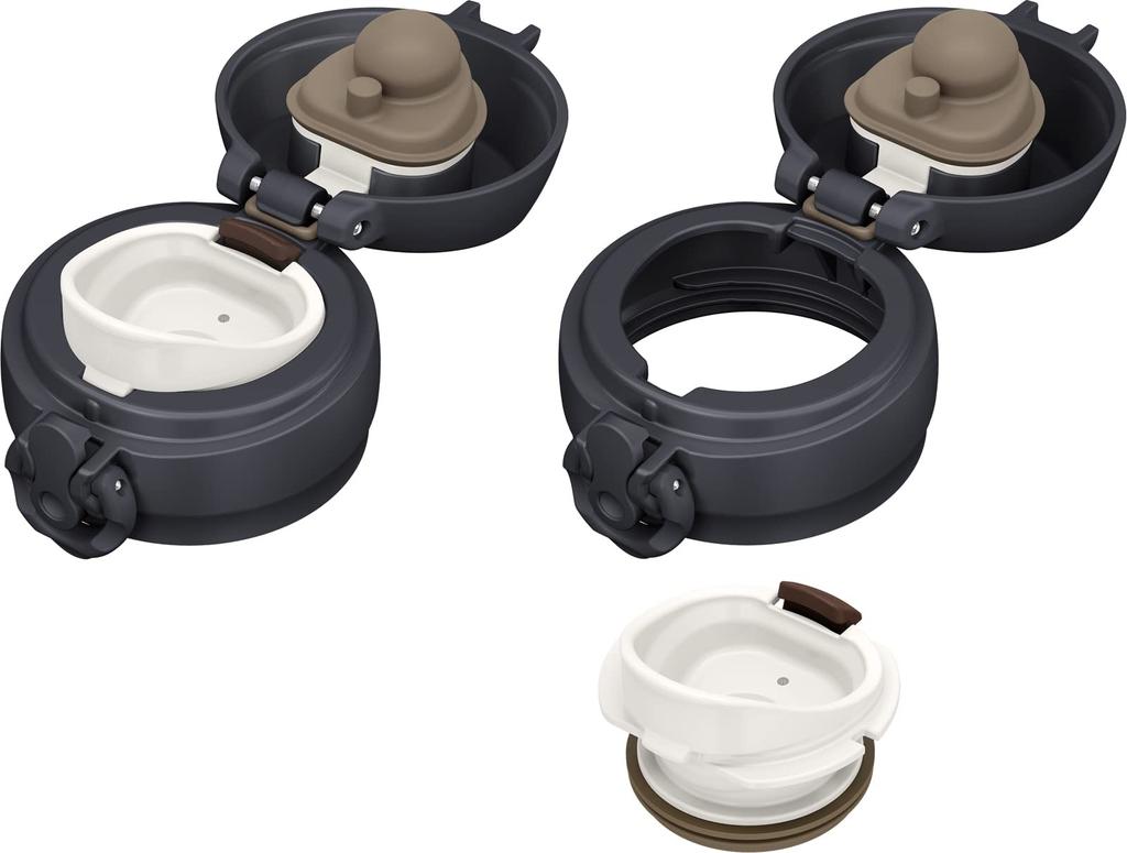 Thermos Vacuum Insulated Portable Smoke with Detachable Spout for Easy Stainless Steel Keeps Drinks Hot or SMB Mug, 750ml, Black, Cleaning,