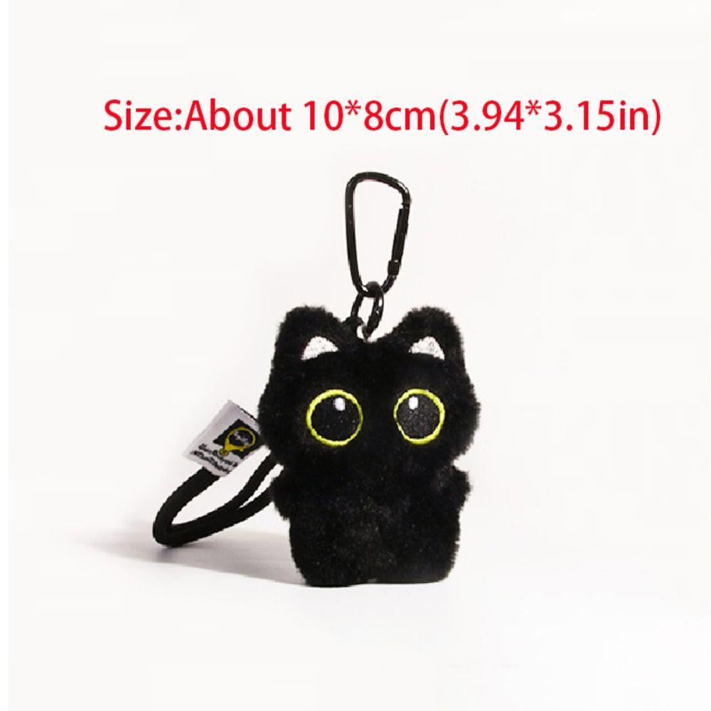 Плюшевая игрушка Черный кот брелок мультяшный котенок декор для сумки-рюкзака подвески аксессуары для ключей автомобиля