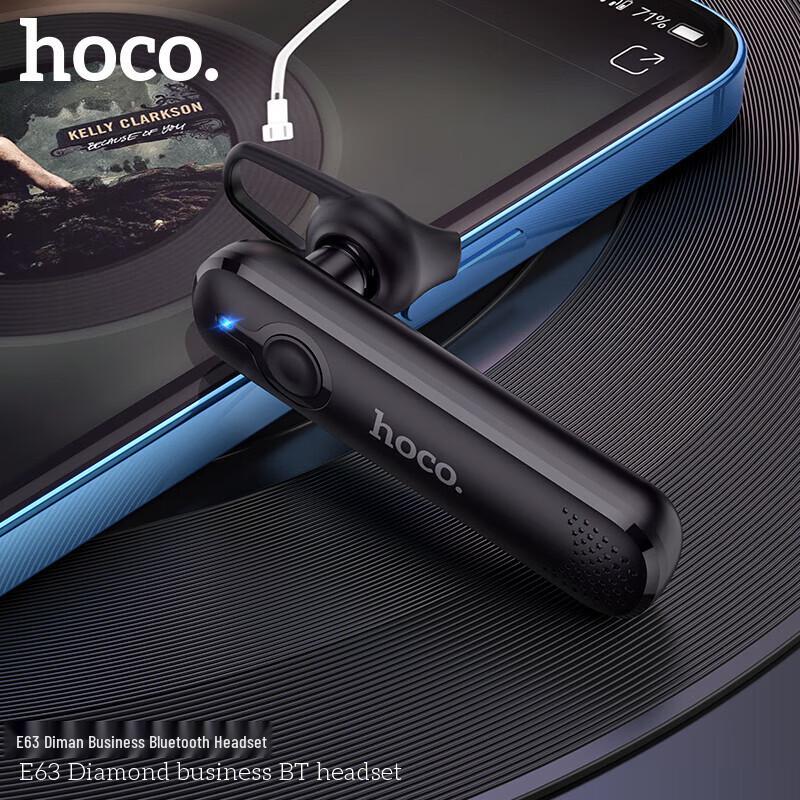 HOCO. Беспроводная Bluetooth гарнитура с заушиной E63
