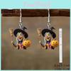 Halloween Pumpkin Witch Acrylic Cartoon Pendant Earrings For Women Casual Holiday