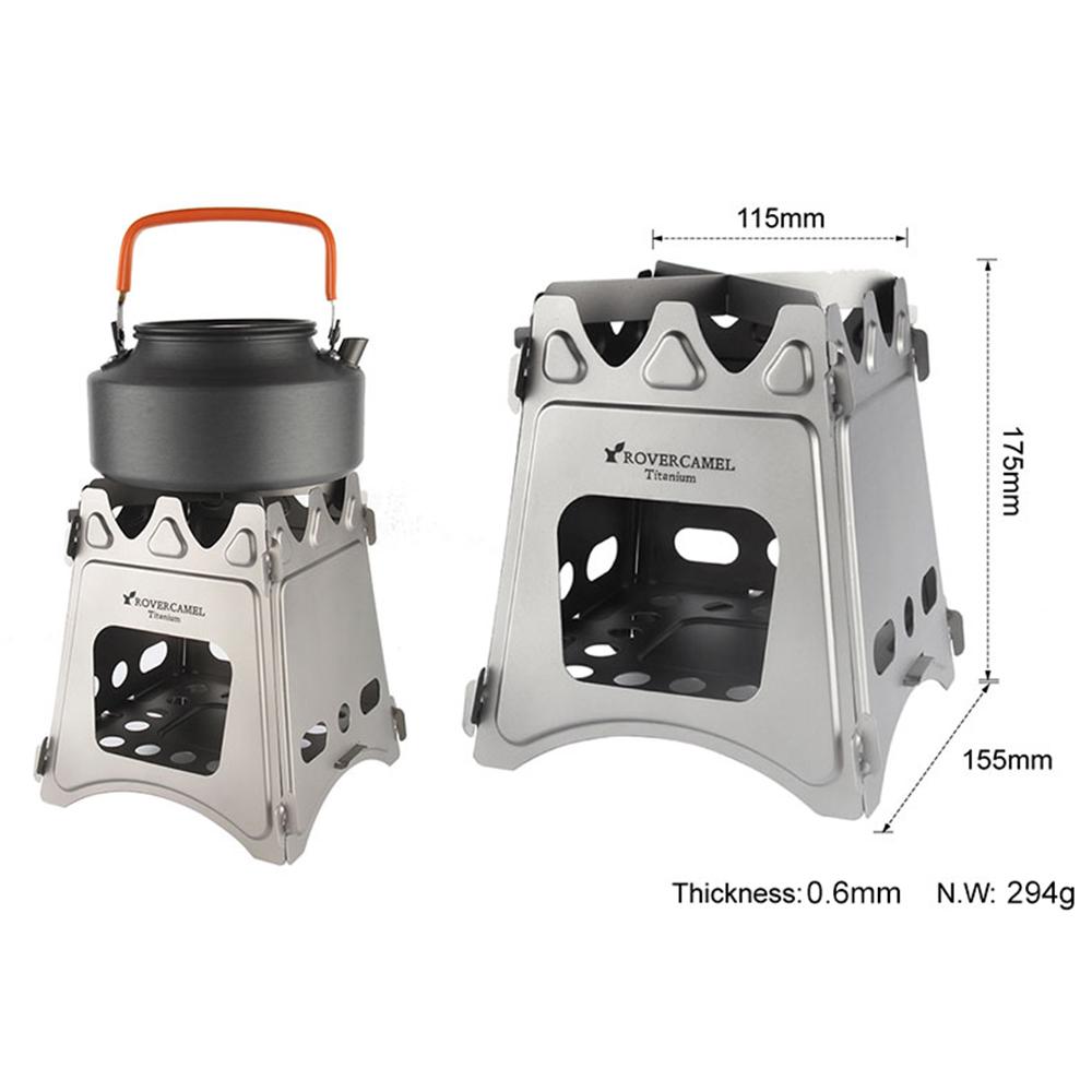 Camping Wood Stove Portable Folding Lightweight Titanium Wood Burning Backpacking Stove for Outdoor Survival Cooking