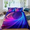 Psychedelic Swirl Duvet Cover Set For Kids Adults Fractal Art Comforter Cover Girls Abstract Artwork Circle Floral Bedding Set