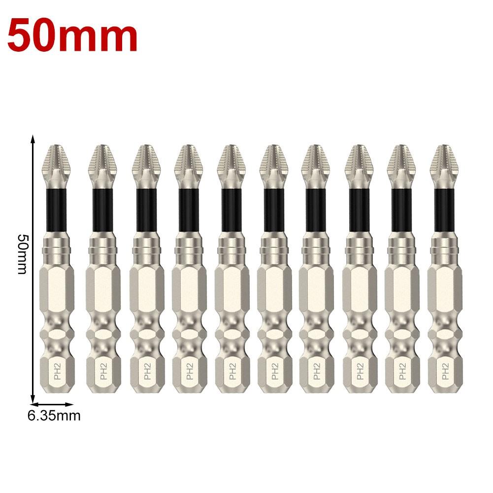 Набор магнитных бит для отвертки PH2 10 шт. с различными вариантами размеров