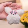 Cartoon Plush Bow Dog Keychain Plush Rabbit Car Keyring Doll Cartoon Bag Pendant Charm Decor Accessories Toy Kids Birthday Gift