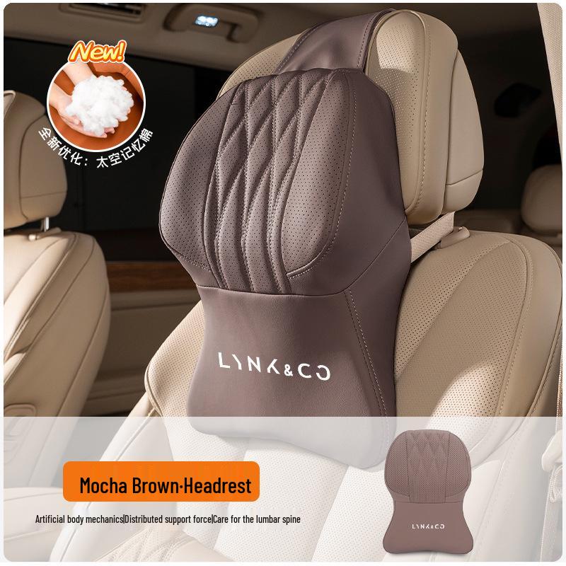 Lynk & Co Car Headrest & Lumbar Support Set for 01/06/07/08/09/10EMP/Z20/900 - Neck & Waist Protection.