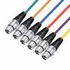 Neewer 6-Pack 6.5ft/2m XLR Male To XLR Female Colored Microphone Cables, Rubber Shielded Patch Cables, Balanced Snake Patch Cords (Green, Blue, Purple