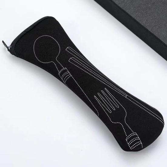 Cutlery Storage Bag Tableware Cloth Bags Zipper Design Portable Washable Storage Pouch for Fork Spoon Chopsticks Office Car Camping Travel Utensil