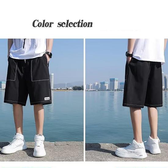 Летние модные капри, свободные шелковые винтажные модные повседневные молодежные верхняя одежда, шорты, модные мужские