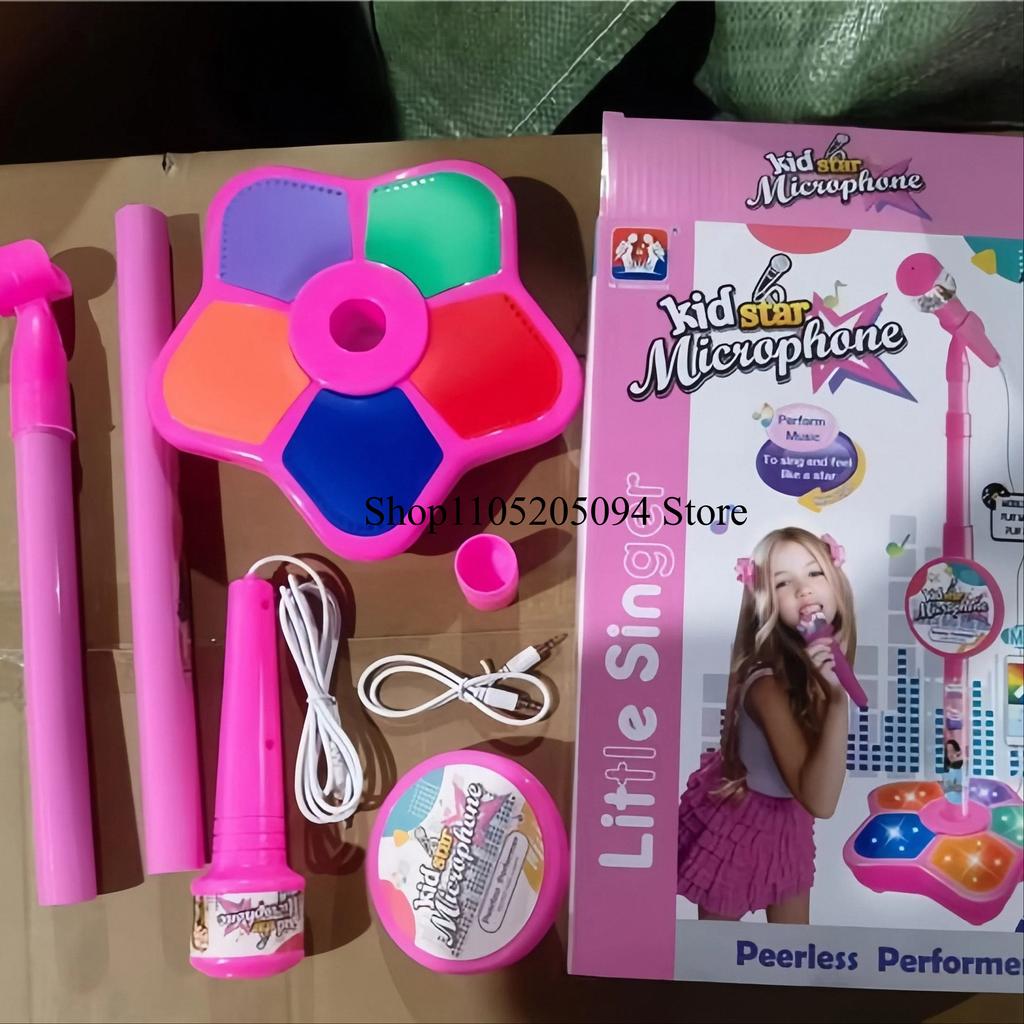 Мультяшный Аниме Kpop Девичья группа Музыкальный Микрофон Детская Игрушка со Светом Функция Пения