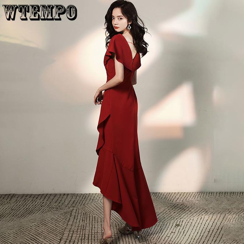 WTEMPO Женское платье, сексуальное платье с высокой вилкой и низким вырезом, платье с рыбьим хвостом, облегающее платье с талией и бретельками, полое вечернее платье