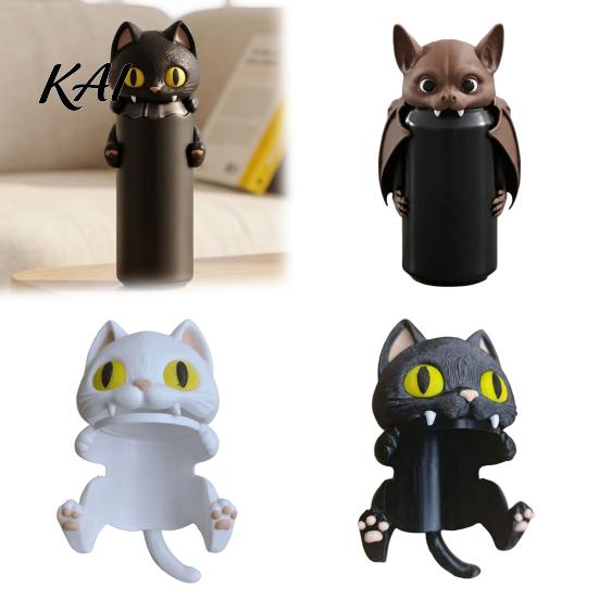 Beverage Container Stand 3D Printed Bat Can Holder, Funny Cartoon Vampire Cat Halloween Party Decoration for Standard Soda Cans, Desktop Decor,