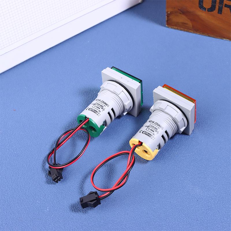 Мини Цифровой вольтметр-амперметр с двойным дисплеем AD16-22VAMS 220V Квадратный светодиодный цифровой амперметр-вольтметр