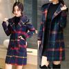 Женская модная куртка в клетку с длинными рукавами и пуговицами, шерстяное пальто с карманом