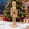 1/2/3Pcs 25/38CM Christmas Wooden Unfinished Nutcracker Figurine DIY Blank Unpainted Soldier Figure Holiday Party Ornament Decoration