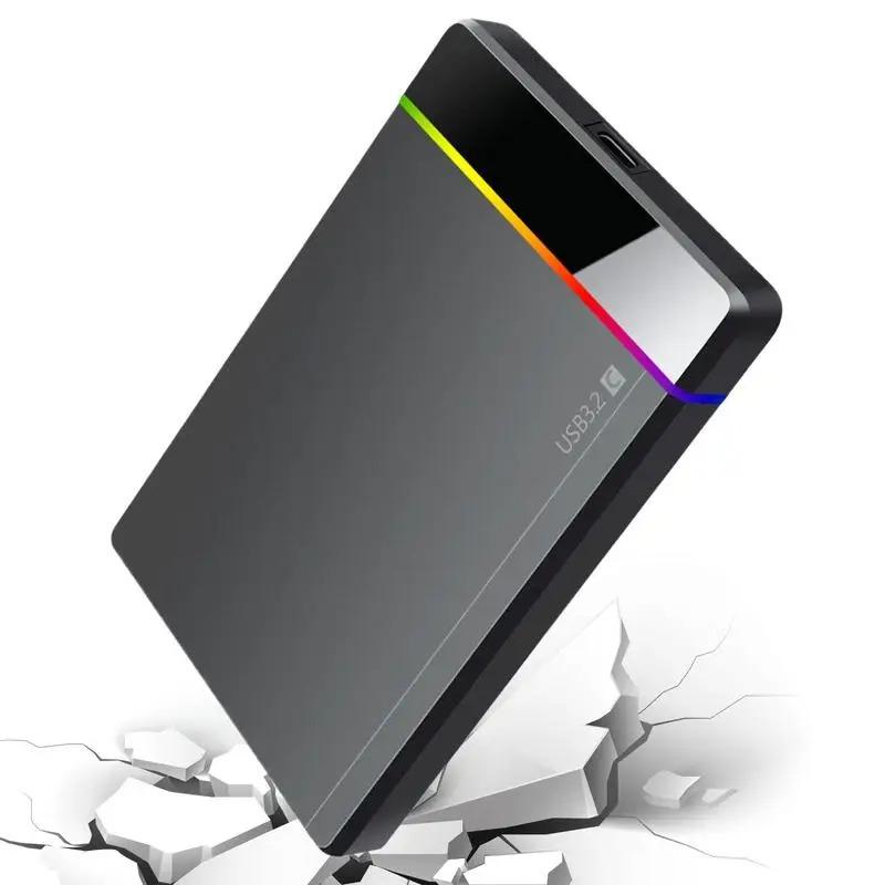 2,5-дюймовый корпус для мобильного жесткого диска RGB без инструментов, SATA на USB 3.2, корпус для жесткого диска, 5 Гбит/с, для ноутбука, SSD, HDD