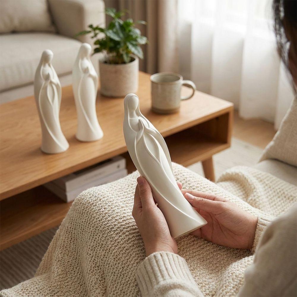 3D Printed Praying Virgin Mary Statue Minimalist Virgin Mary Desktop Sculpture Religious Setting