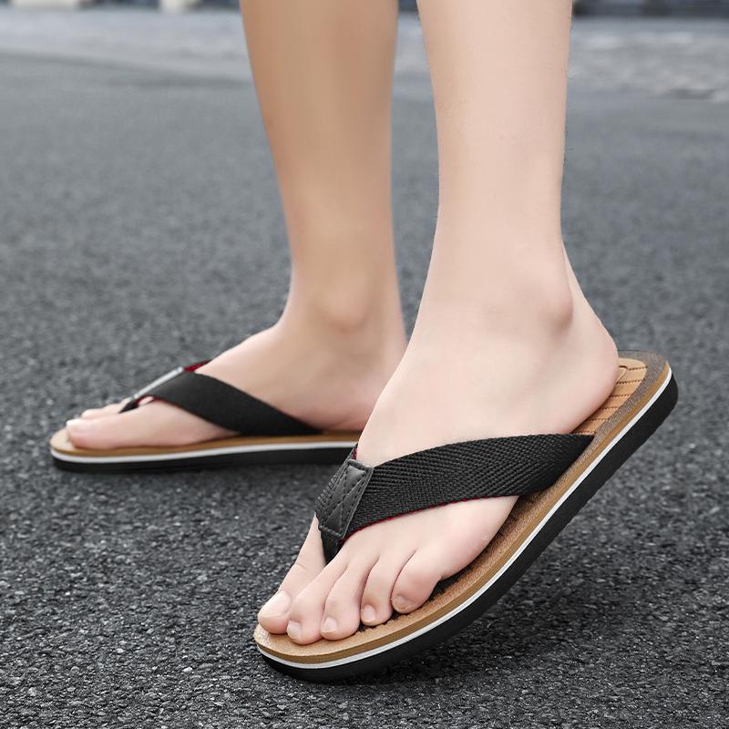 Fashion Fashion Slippers For Men Flip Flops Flat Sandals Summer Non-Slip Beach Slides Men Slippers Indoor House Shoes Man Male Slipper