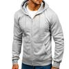 Men's Hoodie Solid Color Basic Hooded Jacket Cardigan Sweatshirt Spring Autumn Casual Men Streetwear Tracksuit Male