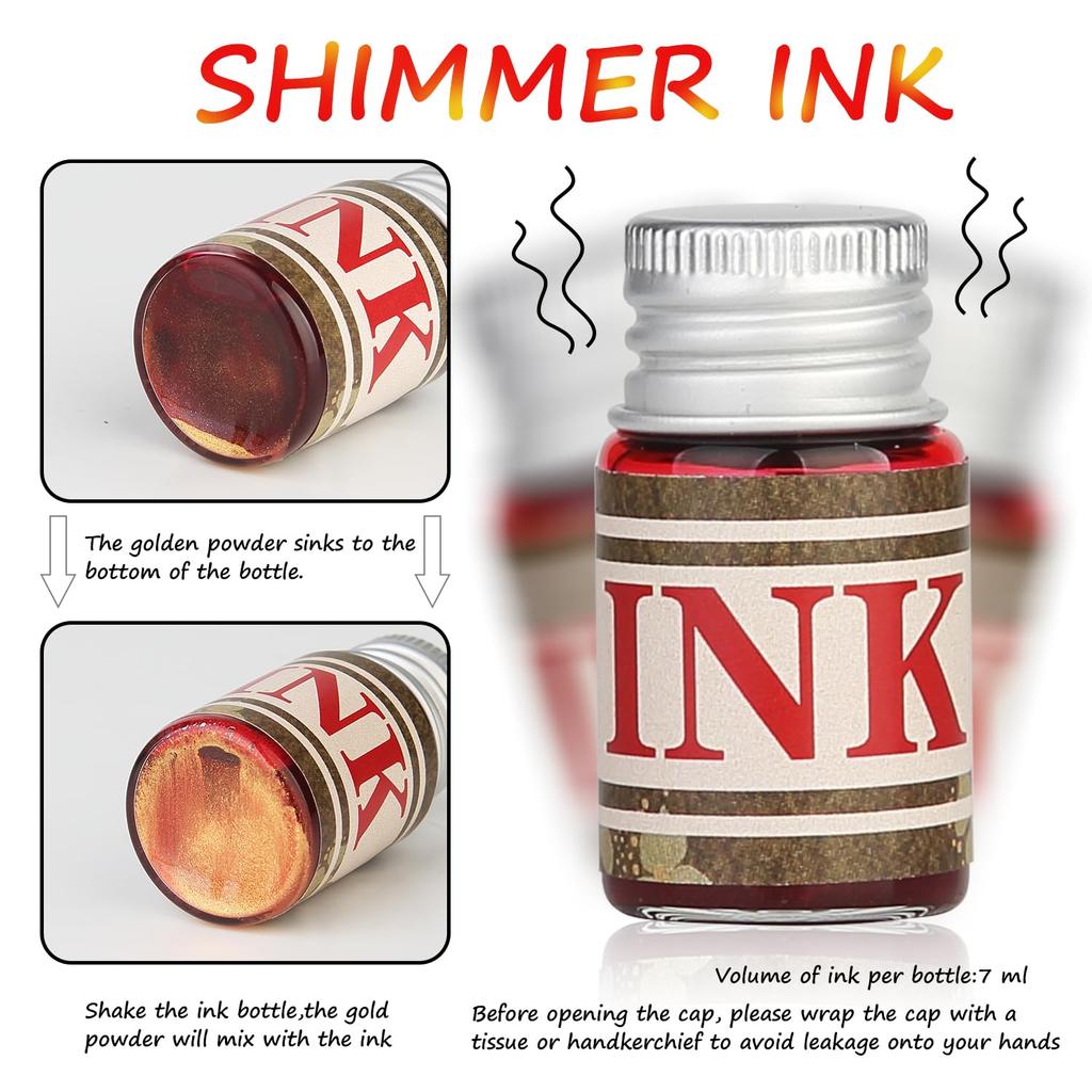 Mancola Glass Pen 5 цветов из 1 Signature Fountain Box Starry Signature Picture Dip Pen Set, Ink, Pen, Pen, Pen, Included, Sky, Rainbow, Pen, Drawing,