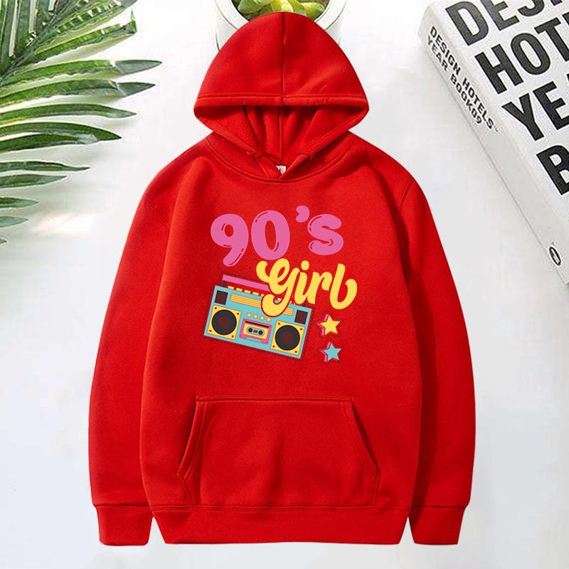 Funny 90'S Girls Printed Hoodie Fashion Women Long Sleeves Autumn Winter Casual Pullover Tops 90'S Girls Female Sweatshirt