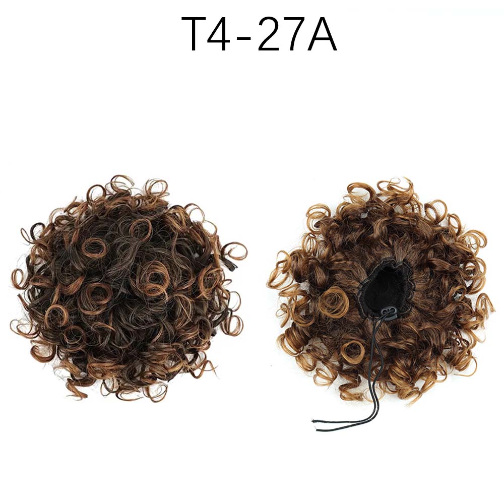 LISI HAIR Грязные пучки волос Кусок парика Эластичный шнурок Свободный большой вьющийся пучок 60 г Синтетический короткий светлый хвост Наращивание хвоста Для женщин Вечеринка Повседневные