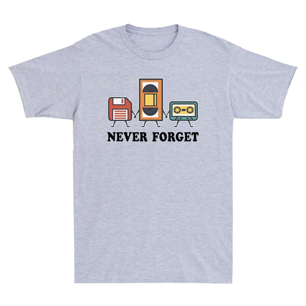 Never Forget Floppy Disk VHS Cassette Tape 80s Classic Novelty Unisexs TShirt