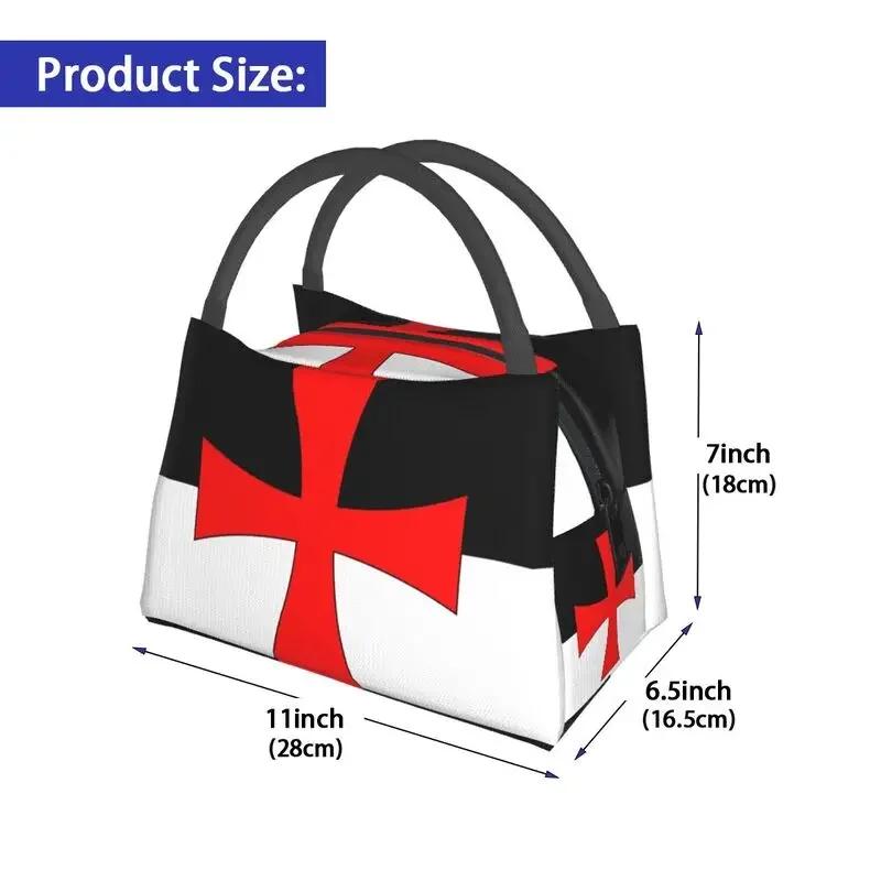 Портативный ланч-бокс с флагом тамплиеров, термохолодильник для еды, изолированный ланч-бокс для офиса, контейнер для пикника