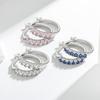 Серьги-кольца со стразами для женщин, блестящие круглые серьги с кубическим цирконием, блестящие украшения-кольца со стразами для вечеринки, свадьбы