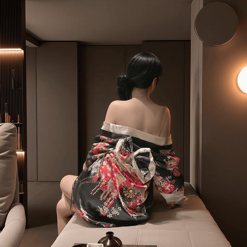 Смешное кимоно сексуальная гейша ойран пижама ночная рубашка ниндзя ципао