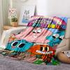 Gumball Print FlAannel Blanket, High quality Comfortable for All Seasons, Home Decor, Warmth and Comfort