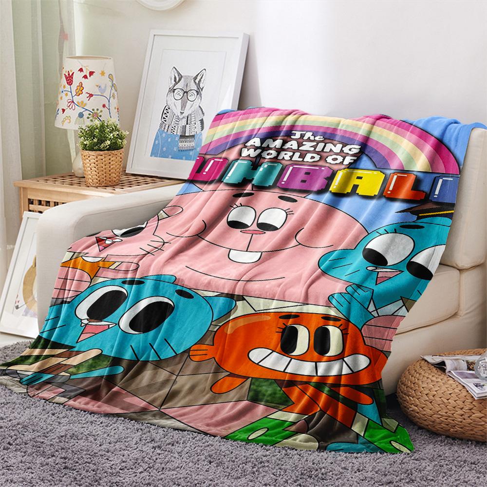 Gumball Print FlAannel Blanket, High quality Comfortable for All Seasons, Home Decor, Warmth and Comfort