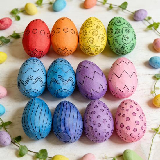 12 шт. Пенопластовые пасхальные яйца для поделок, DIY раскрашивания, искусственные яйца для Пасхи, Рождества, праздничного искусства, изготовления поделок, школьных проектов