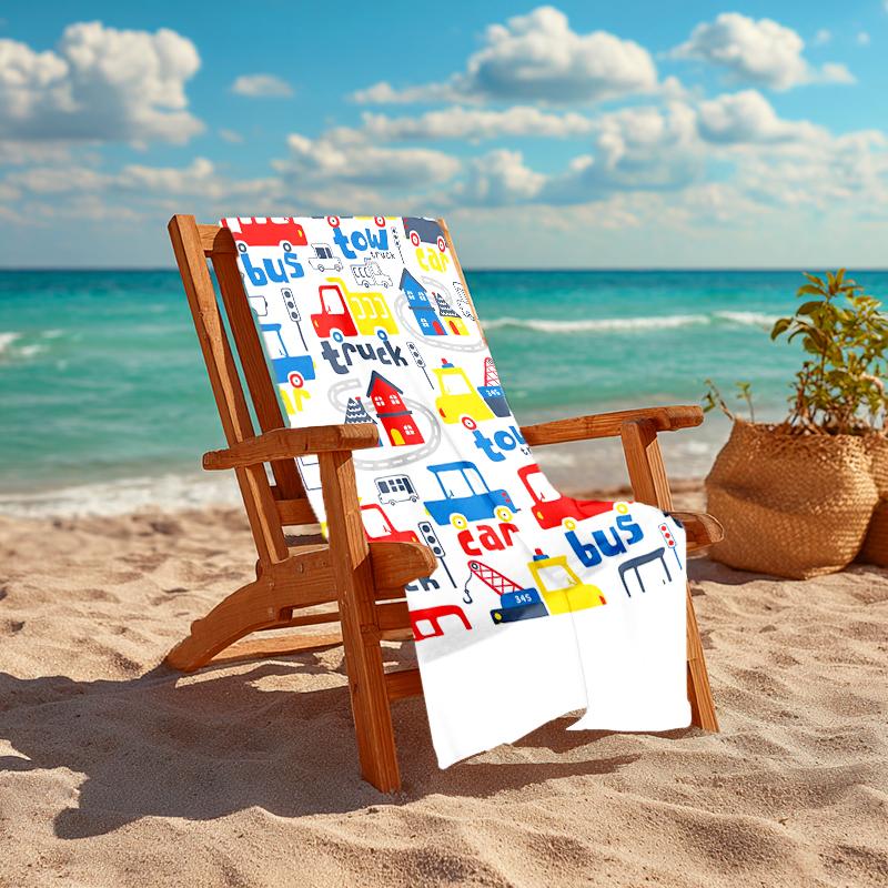 Ultra-Soft Beach Towel with excavator Theme,Ideal for Pool - Camping, Diving - Perfect Travel Essential, Vibrant Beach Towel.