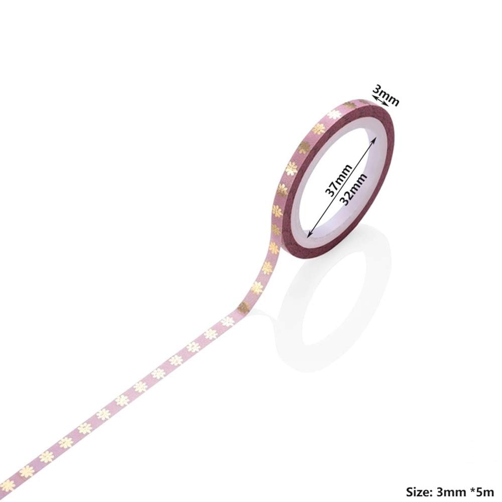 PBM Masking 48 Narrow Christmas Tape, Rolls, 3mm, Bulk, Thin, Wrapping, Gift, Decoration, Design, Colorful, Sparkling,