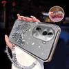 3D Butterfly Phone Holder Crystal Bracelet Glitter Plating Case for OPPO Reno 11 10 8 7 Pro 4G 5G Cover