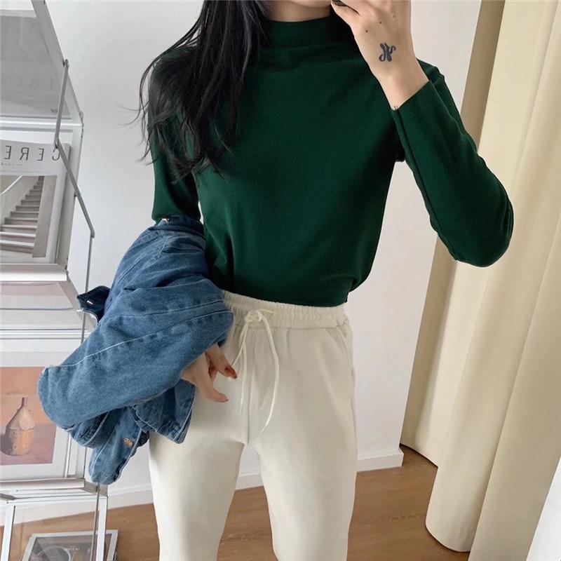 Женская рубашка с полуворотом из немецкого бархата, осень/зима, 12 цветов, отделка Fairy Wood Ear, начес и утолщение для тепла