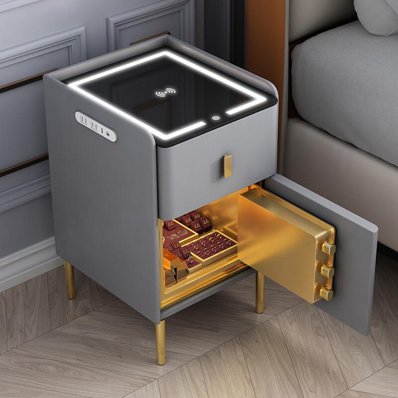 SMVP Smart Bedside Table Safe with Wireless Charging and USB Ports