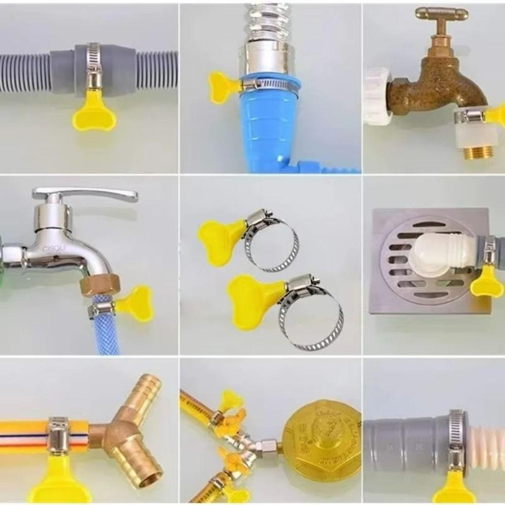 10 Pcs Powerful Fastener Stainless Steel Hose Clamp Adjustable Sealing Clamps Hose Clamp Gas Tube