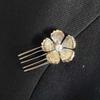 5pcs Retro Golden Flower Hair Forks Elegant Wave Zinc Zinc Alloy Barrettes Hair Clips Pearl Side Clips  Bride