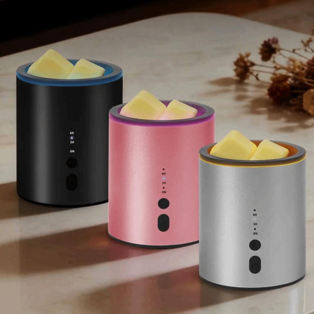 Multicolor Light Wax Warmer Aluminum Alloy Oil Burner Multi-functional Aroma Lamp Bedroom Decor
