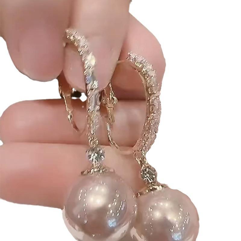 Серьги-гвоздики с цирконом и жемчугом, серебряные, женские, высококлассные, легкая роскошь, геометрические серьги, изысканные французские ретро серьги