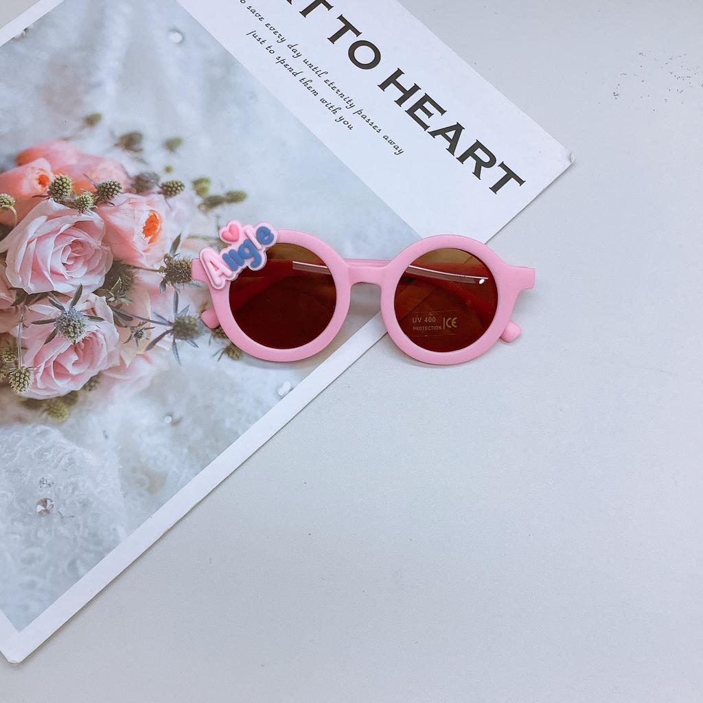 Модные детские солнцезащитные очки, милые липкие цветочные детские солнцезащитные очки, солнцезащитный крем, вогнутая форма, детские очки Tide