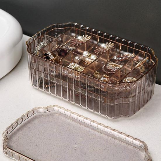 Transparent Jewelry Storage Box Large Capacity Multi-layer Dustproof Earrings Rings Container Desktop Jewelry Organizer Case